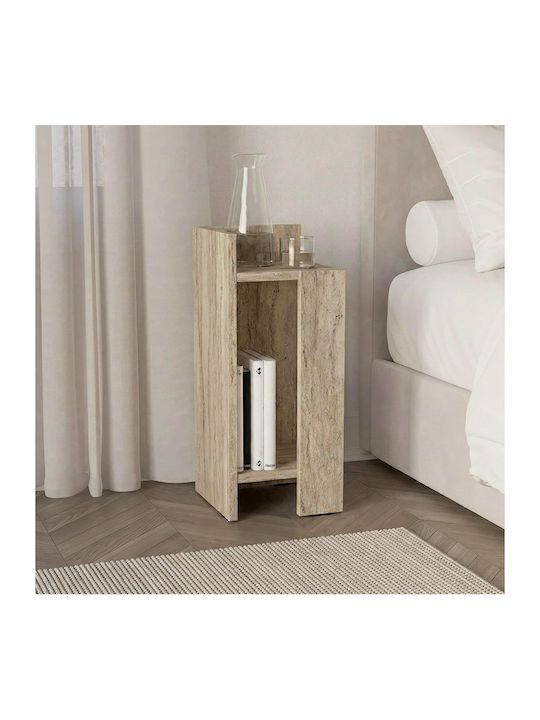 Bedside Table Elos Wooden Beige 25x27x60cm