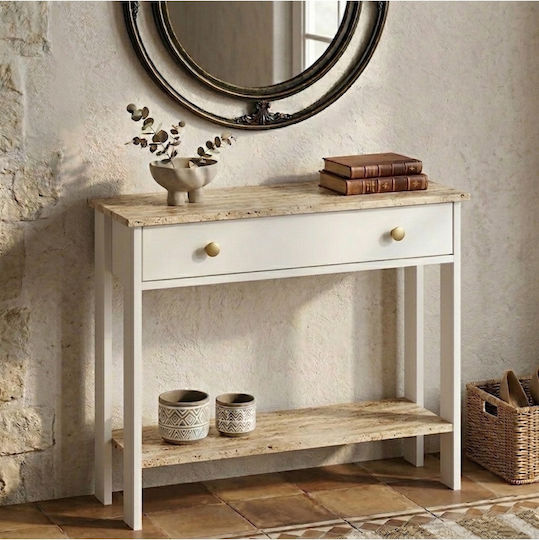 Consolă Metalică Albă L70xL82xÎ82cm