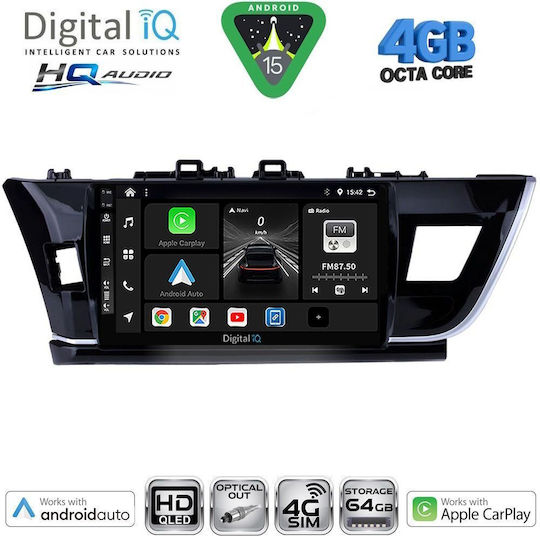 Digital IQ Ηχοσύστημα Αυτοκινήτου για Toyota Corolla 2013-2016 (Bluetooth/USB/WiFi/GPS/Apple-Carplay/Android-Auto) με Οθόνη Αφής 10"