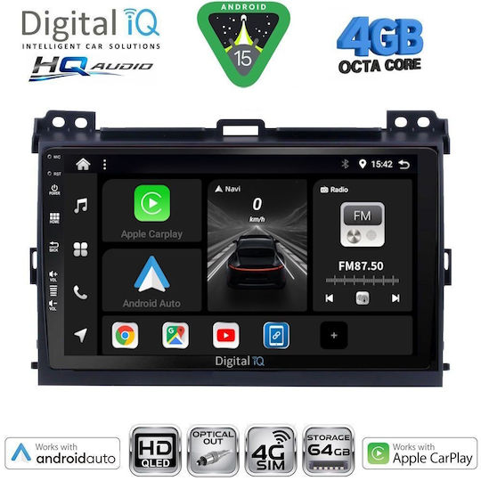 Digital IQ Ηχοσύστημα Αυτοκινήτου για Toyota Land Cruiser 2002-2008 (Bluetooth/USB/WiFi/GPS/Apple-Carplay/Android-Auto) με Οθόνη Αφής 9"