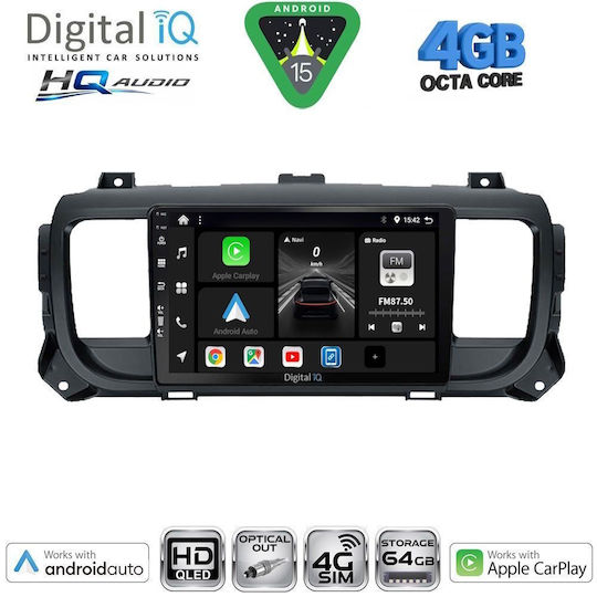 Digital IQ Car Audio System for Toyota Proace 2016 with Touch Screen 9" Digital IQ BXK 19729 CPAA Bluetooth USB Wi-Fi GPS Apple CarPlay Android Auto