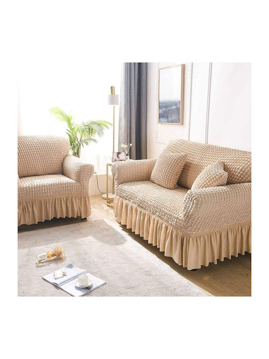 Rebeka Home Set Huse Elastice Pentru Cameră De Zi Bej