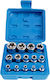 Techman Καρυδάκια Torx με Καρέ Υποδοχής 1/4", 3/8", 1/2" Σετ 14τμχ