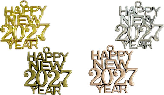 Metallic 3cm Happy New Year 0621625 Includes 12 Pieces Gold