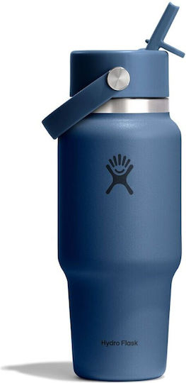 Hydro Flask Wide Flex Бутилка Термос Неръждаема Стомана 710ml HARBOR BLUE с Сламка
