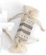 Wedding Favor Fabric Pouch Candy Brown Striped 3x3x14 Per Set 12 Pieces