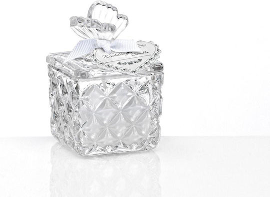 Glass Jewelry Box Wedding Favor Butterfly Scented Candle 6x6x9cm Per Set 12 Pieces