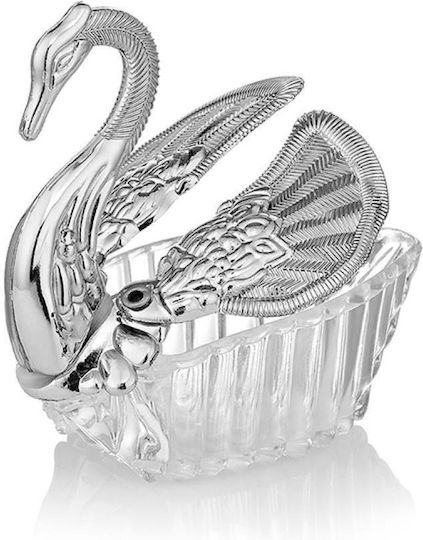 Schwan Silber Pvc 8,5x4,3x8cm Im Set 12 Stück