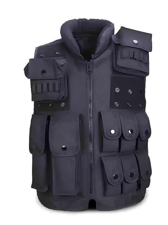 Vestă de Lucru Impermeabilă Neagră pentru Bărbați Vestă de Lucru Impermeabilă Neagră pentru Bărbați