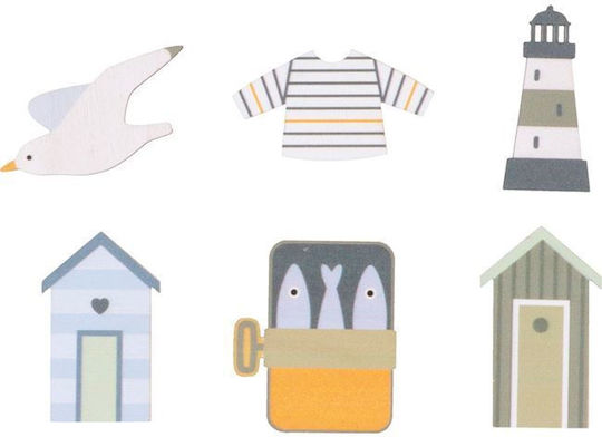 Artemio Wooden Craft Decoration Color Sea 6 Pieces 1214004353