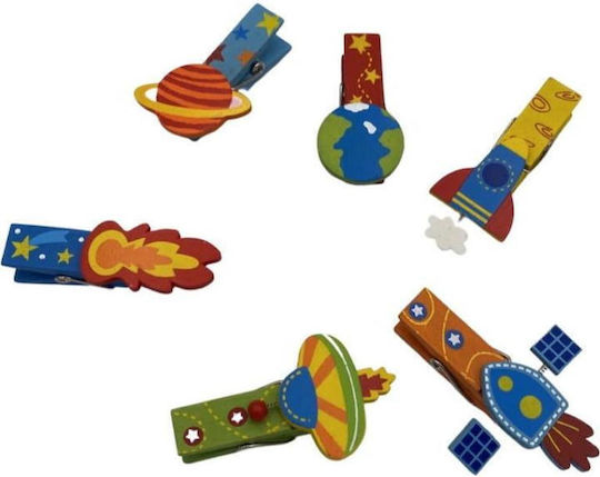 Μπομπονιερες Holzhandwerksdekoration Wäscheklammern Abstand Set 6 Stück 5υ Pro Set 24 Stück