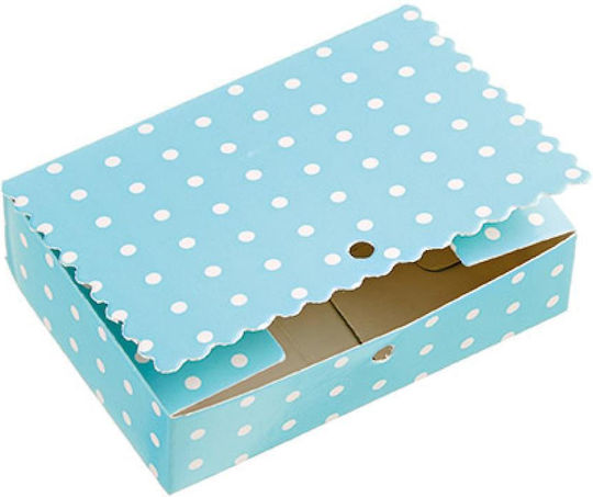 Paper Polka Dot Light Blue Box Wedding Favor 9x6.6x2.5 Per Set 12 Pieces