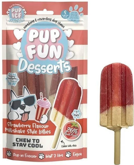 Pup Fun Dog Treat Ice Cream Dog Treat With Strawberry And Chicken 60gr 2 Pieces