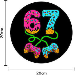 Mouse Pad Rubber Diameter 20cm Six-seven