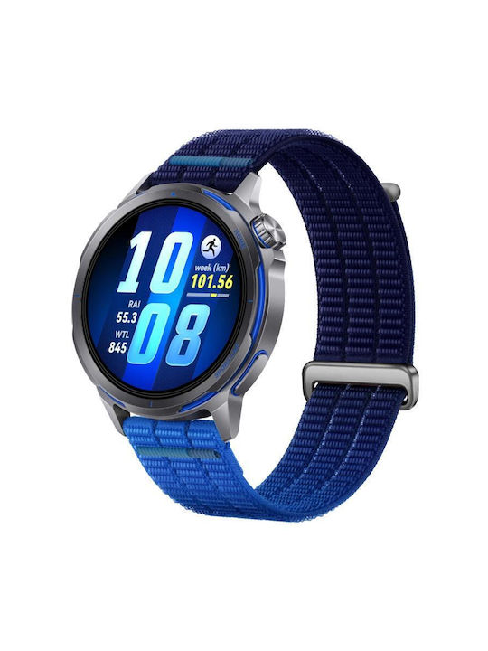 Nylon Tragbares Band Selbstklebend & Metallischer Verschluss Amazfit Stratos 2s/3 Twilight Blau
