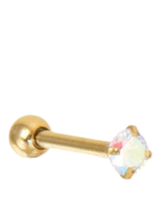Silver And More Earring Gold Plated Steel 8 x 2mm