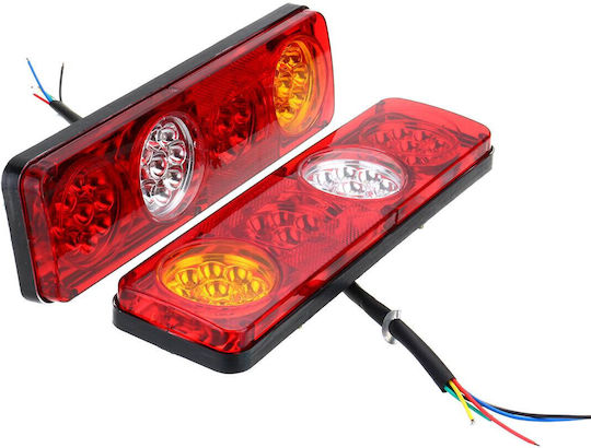 Led Tail Lights Turn Signal Rear Light Set 12v Truck Van Semi-trailer