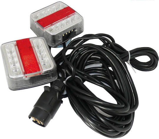 12v Led Stop Lights Five Functions Trailers Towed Vehicles Magnetic Cable