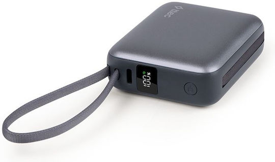 TTEC ReCharger Mini LCD Power Bank 10000mAh 20W με Θύρα USB-C Power Delivery Γκρι