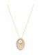 Ioannis Kosmima Necklace From 9 K Gold With Pearls & Zircon