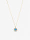 Ioannis Kosmima Rosette Necklace from 9 K Gold with Light Blue Zircon