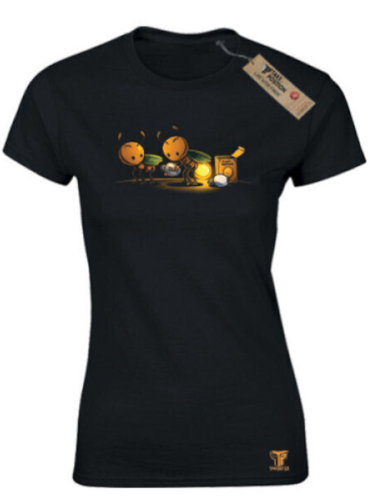 Takeposition Women's Black Cotton T-shirt