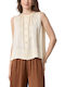 Women's Sleeveless Ecru Blouse