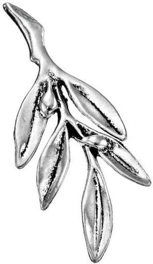 Metallic Wedding Favor Olive Branch Silver 3x8cm Per Set 10 Pieces