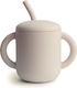 Mushie Toddler Cup with Handle and Straw Silicone 175ml for 6m+