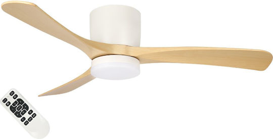 Lumax Viago VFW10W Ceiling Fan 122cm with Light Brown / White