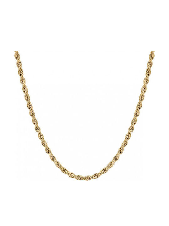 Luca Barra Neck Chain Spiral Gold Plated Steel