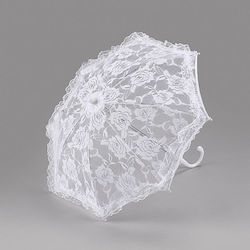 Umbrelă Decorativă Albă cu Dantelă Φ49