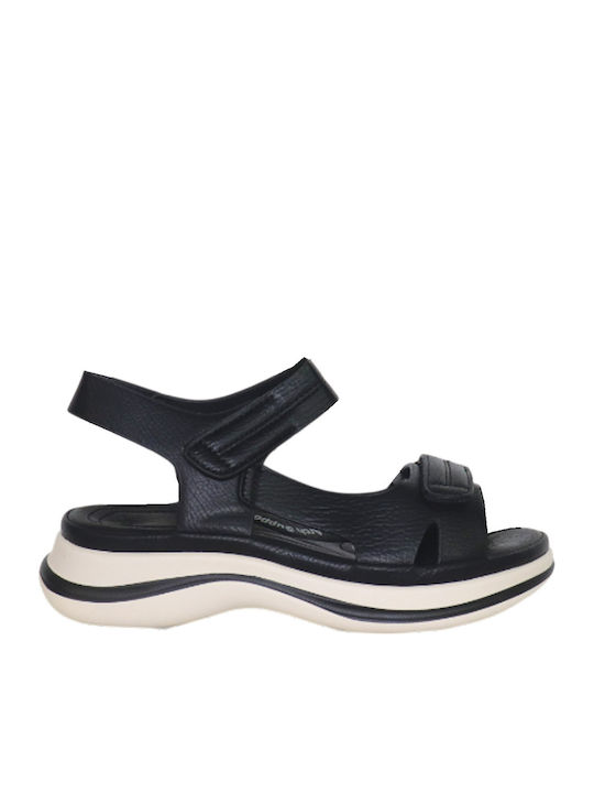 Γυναικεία Ανατομικά Σανδάλια Flatforms Μαύρα