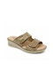Leather Women's Anatomic Flat Sandals Beige