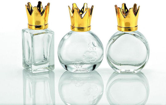 Glass Little Bottles Scented Gold Crown 3 Designs 4x2x6 5ml 15ml Per Set 30 Pieces