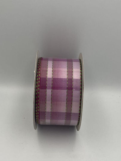 Checked Lilac Ribbon 11m