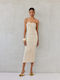 Midi Dress for Wedding and Christening Vanilla