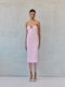 Midi Φόρεμα για Γάμο / Βάπτιση Strapless Baby Pink