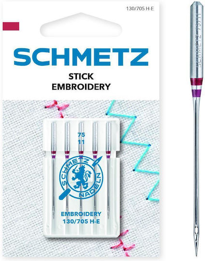 Set 5 Sticknadeln Feinheit 75 Schmetz 130/705 H-e Vms