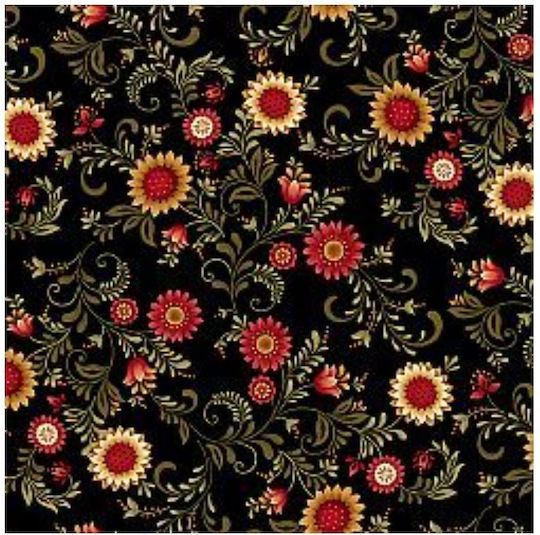Oxygen Калъф За Възглавница Black Flowers 45x45см