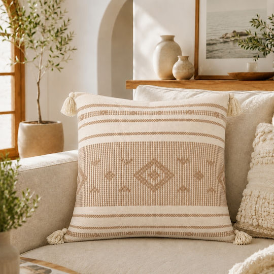 My Home Luxury Dekorativer Kissenbezug Beige/Ecru 45x45cm