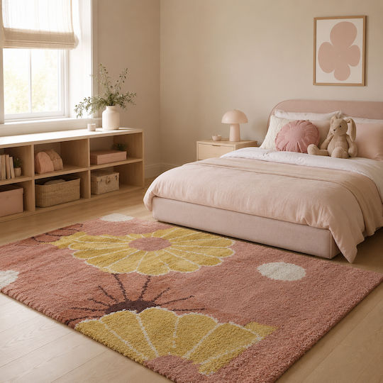 Shaggy Noelia Wohnzimmer Teppich Rechteckig Pink/Multicolor 120x170cm