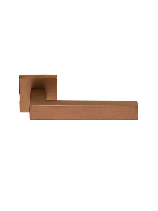 Zogometal Middle Door Lever with Rosette 2236 Pair with Mouthpiece Copper Aged