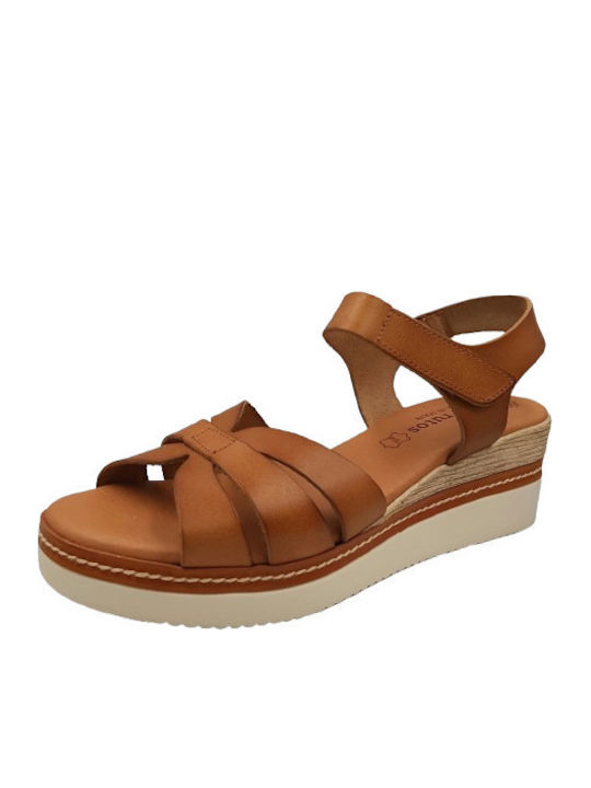 Anatomisch Damenplattformen Stil Ankle Strap Farbe Tabac Braun