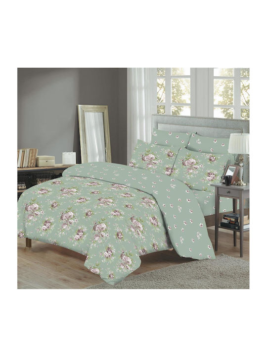 Marwa Double Bed Sheets Set With Fitted Sheet 1...