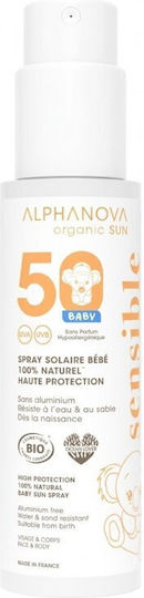 Alphanova SPF50SPF50+ Αδιάβροχο Βρεφικό Αντηλιακό Spray για Πρόσωπο & Σώμα 100ml