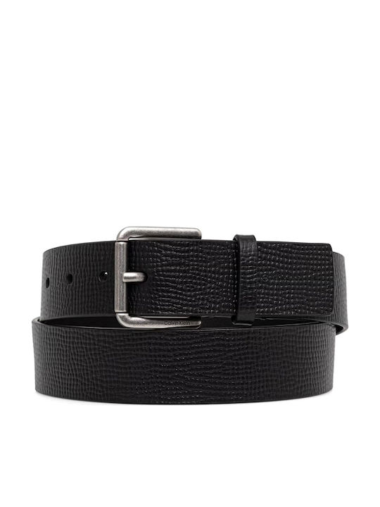 Calvin Klein Мъжки Колан Кожен Черен