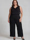 Women's Sleeveless One-piece Jumpsuit Black