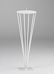 Metallic White Candlestick Φ22x65cm