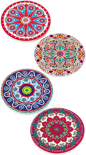 Ceramic Multicolour Coasters 10.3x10.3cm 12 Pieces